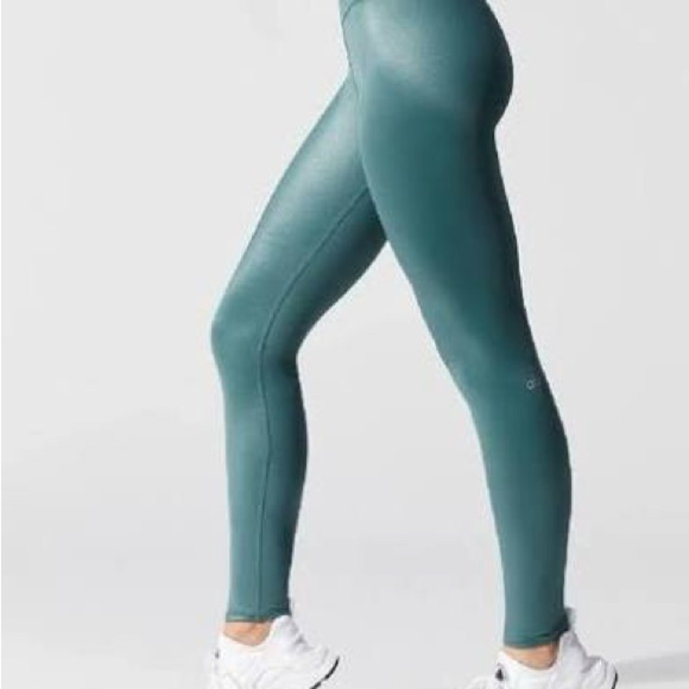 AloYoga High Waist Shine Airbrush Legging Seagrass Shine size S